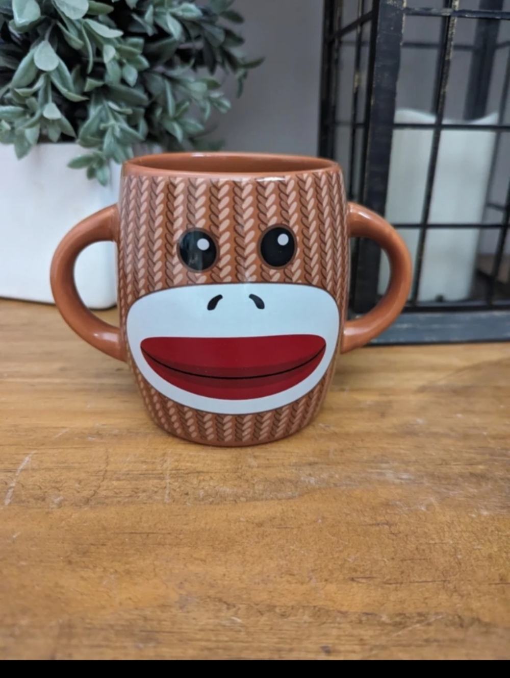 Sock Monkey Double Handled Coffee Mug